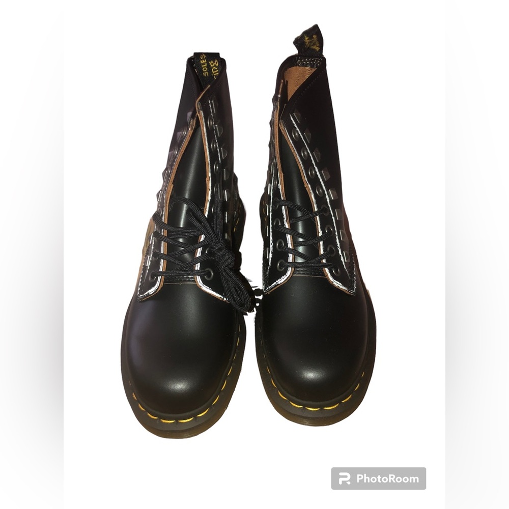 Dr. Martens 1460 Stud Rolled Vintage Smooth Boots - Picture 4 of 9